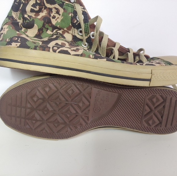 VTG Mens Converse All Star LE Camo Skull 1970s Chuck Taylors HI Sneakers RARE - Picture 7 of 7